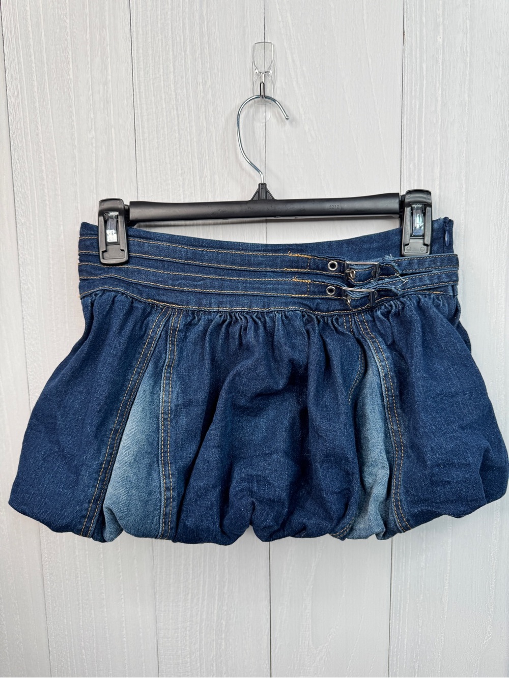 Edikted Double Belted Denim Bubble Skort XS